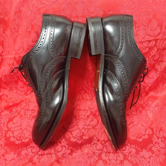 Men\'s Leather Florsheim Black Lexington Wingtips Oxford Shoes Size 10D Lace Up main image 12